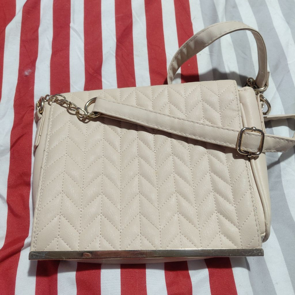 Women's Atmosphere Beige Quilted Crossbody Bag One Size